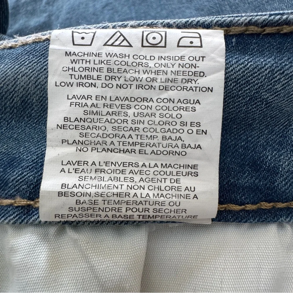 Wrangler Low Rise Straight Leg Jeans 13/14x34 Light Wash Western Stretch Denim
